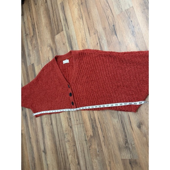 Urban Outfitters Cropped Cardigan Sweater Batwing Sleeves Rust Small - Picture 8 of 8